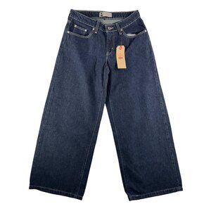Levis Low Baggy Crop jeans wide leg relaxed dark wash Y2K sz 29